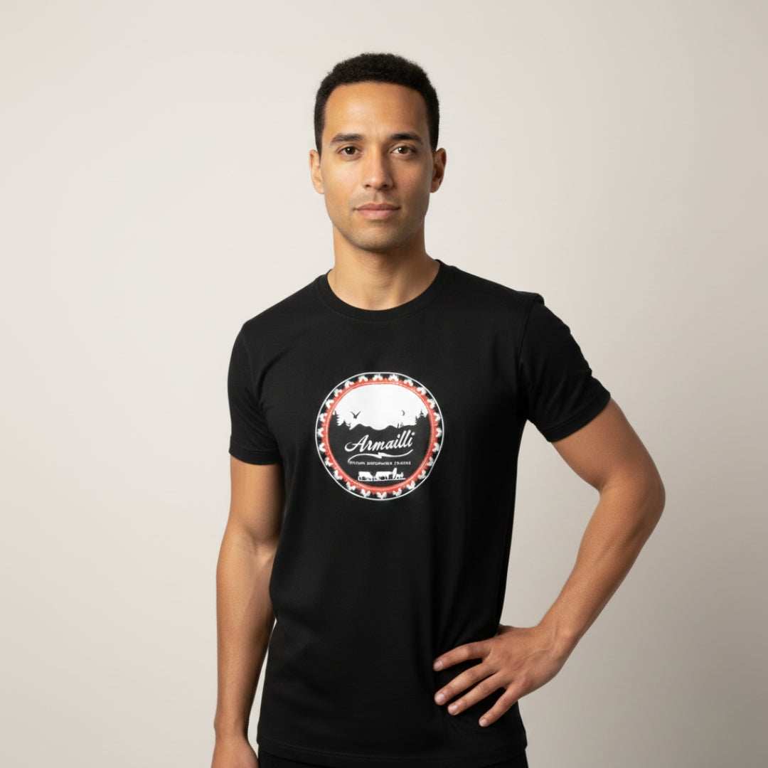 POYA &amp; COURROIE - Schwarzes Herren-T-Shirt