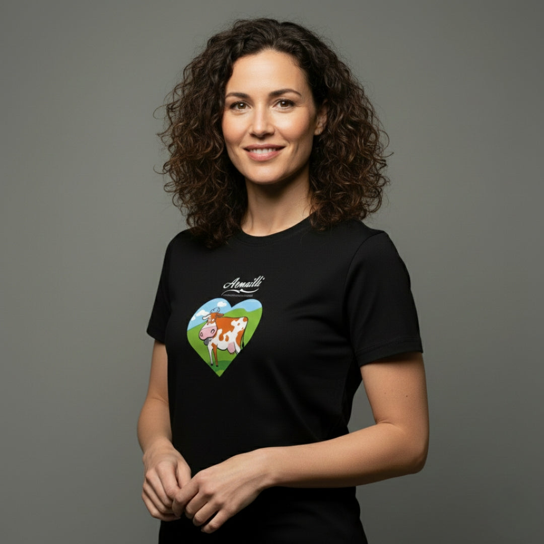 T-shirt pour femme  - La vache au grand Coeur