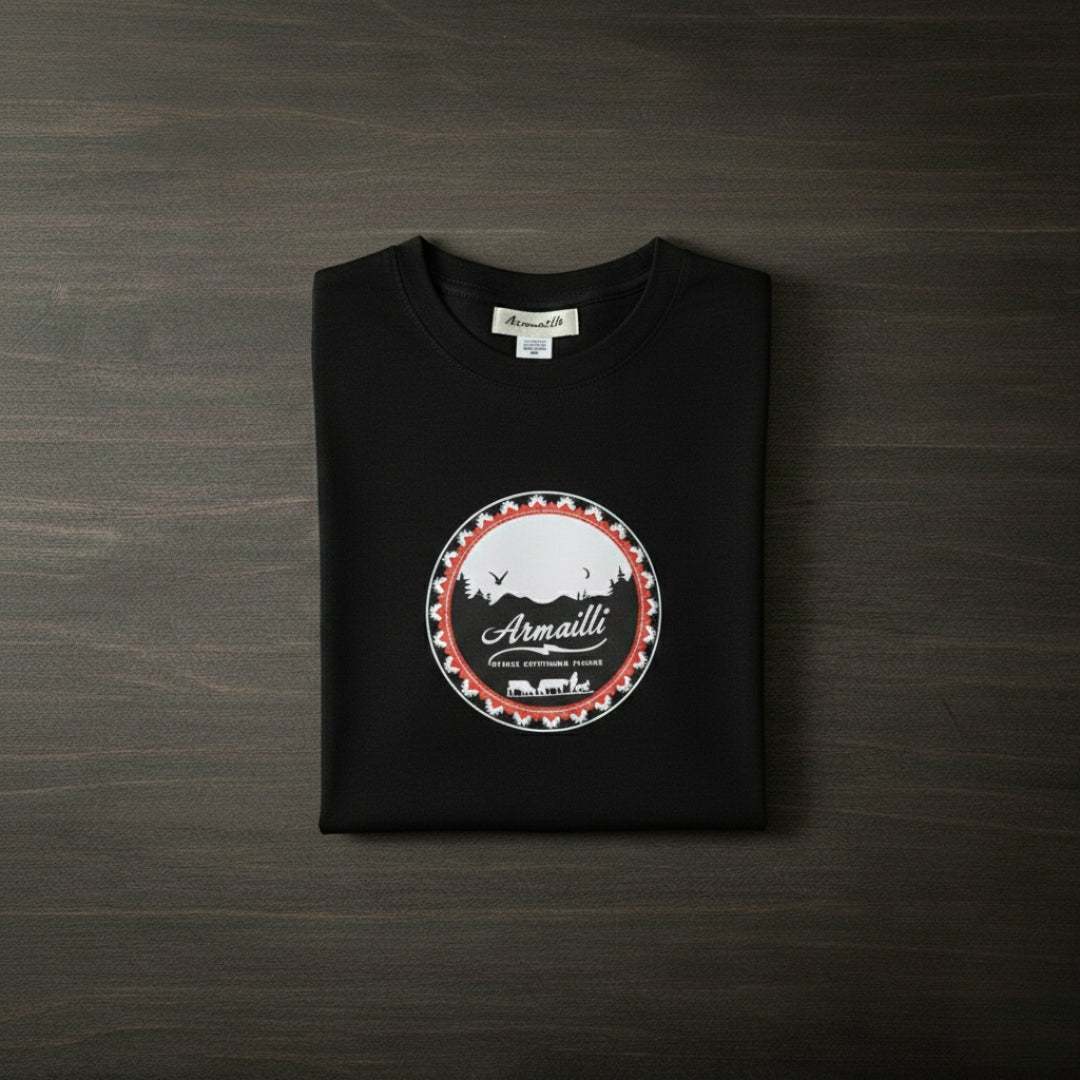 POYA &amp; COURROIE - Schwarzes Herren-T-Shirt